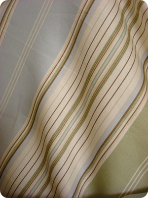 blue tan striped fabric