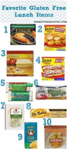 gluten free lunch items