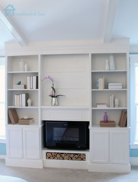 DIY Bookcases with fireplace