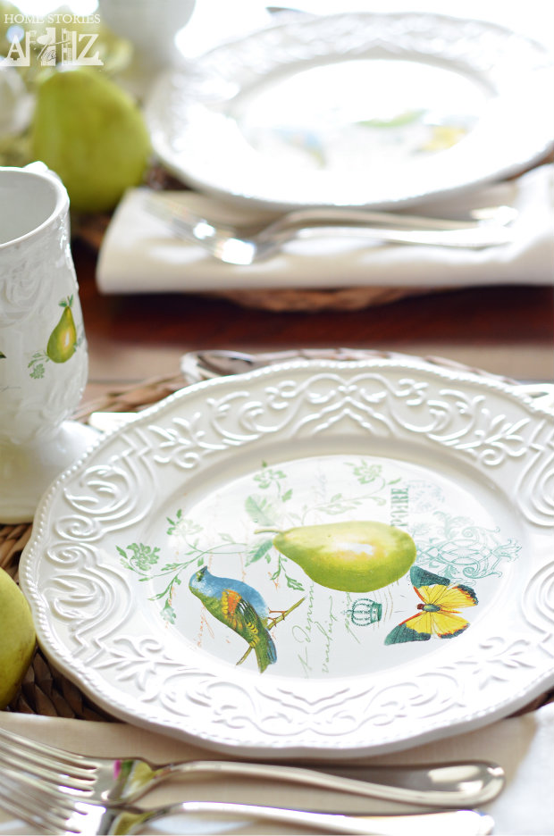 Antique Countryside Pear tablescape