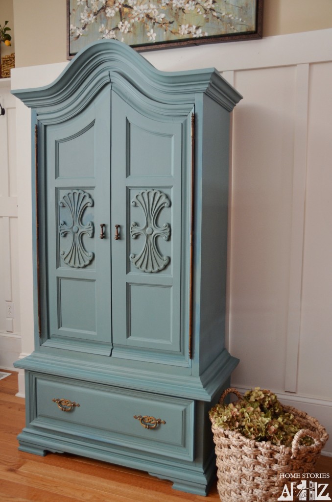 painted blue armoire