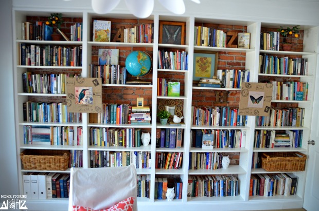 bookshelves styled