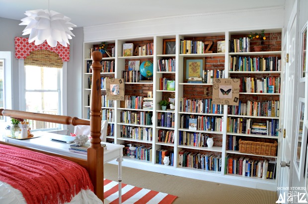 ikea billy built in bookshelves