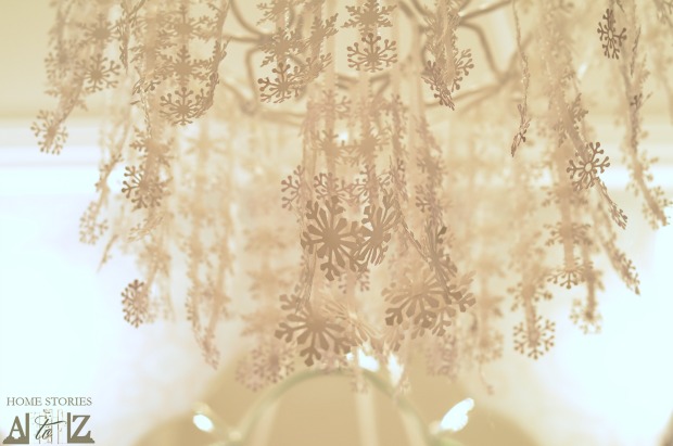 paper snowflake chandelier