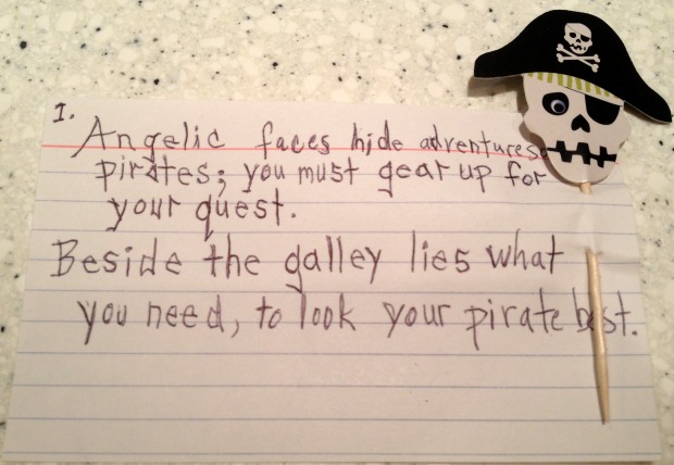 pirate party treasure hunt game clue 1