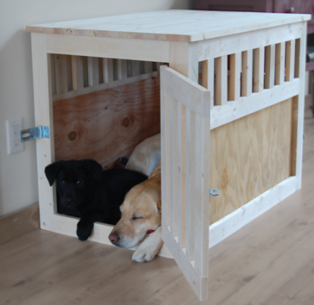 diy table dog crate
