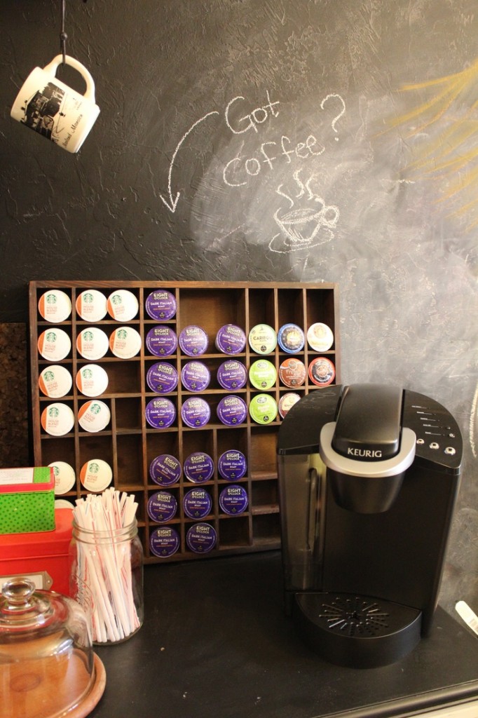 k cup storage from printer's tray