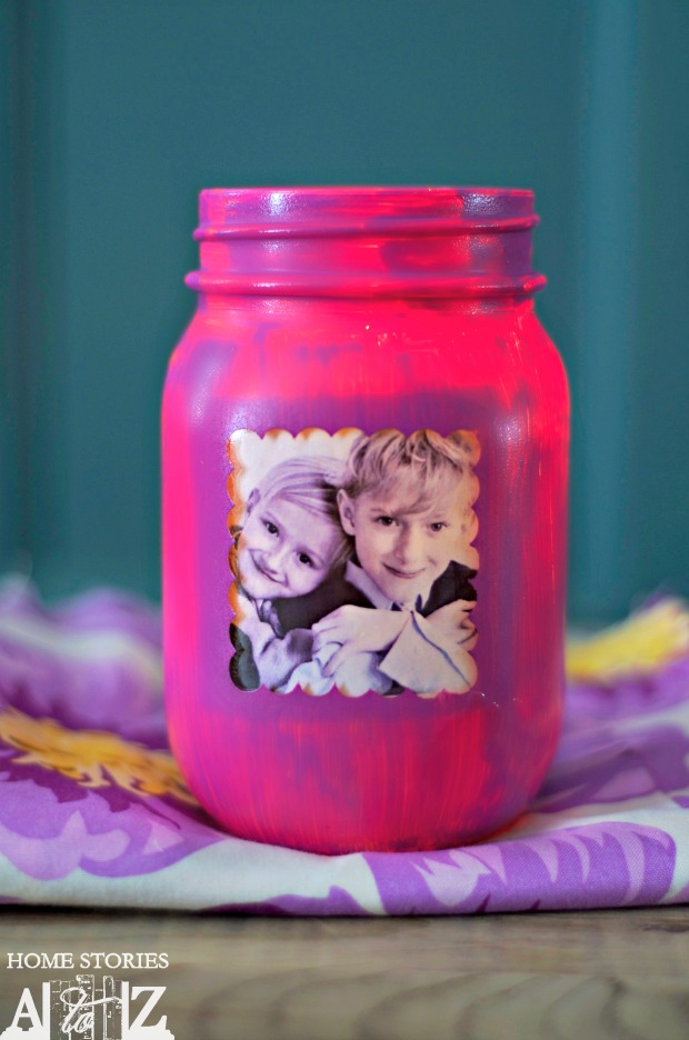 Mason Jar Picture Frame Candle
