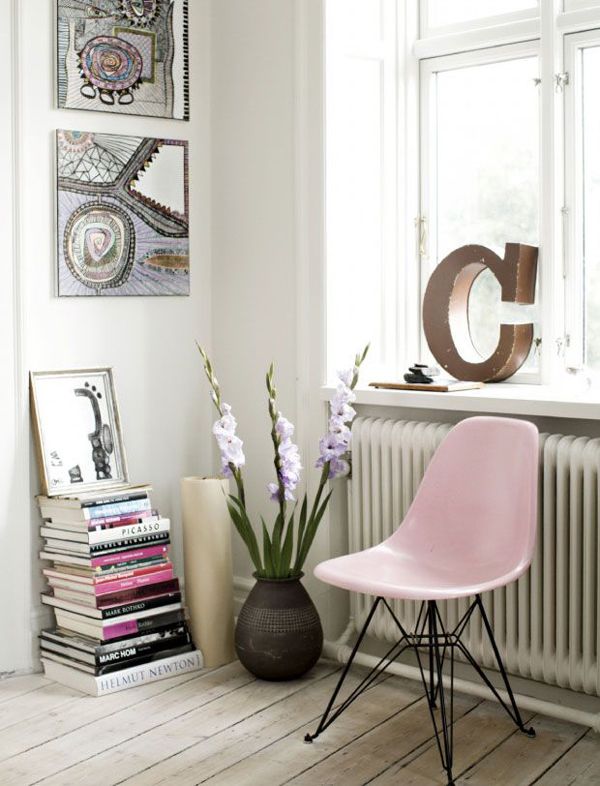 pink pastel chair