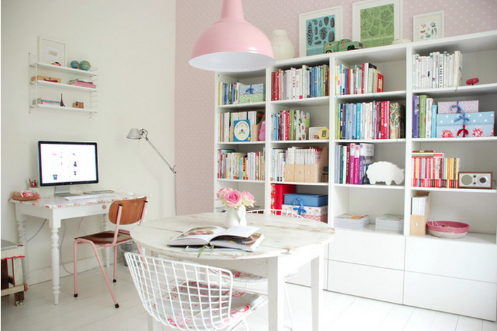pink pastel office