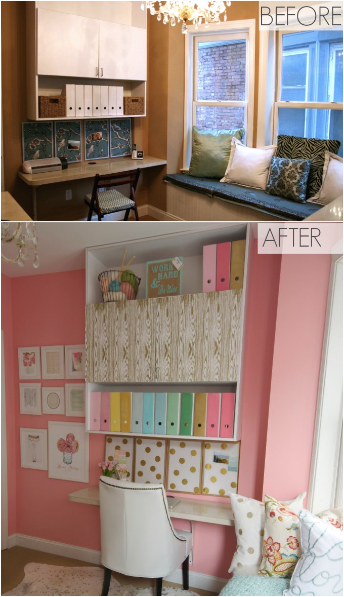 Before and after craft room