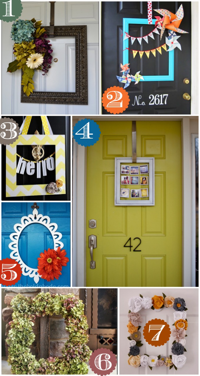 Door decor using picture frames. Picture frame wreath - Spring Front Door Decor Without Wreaths