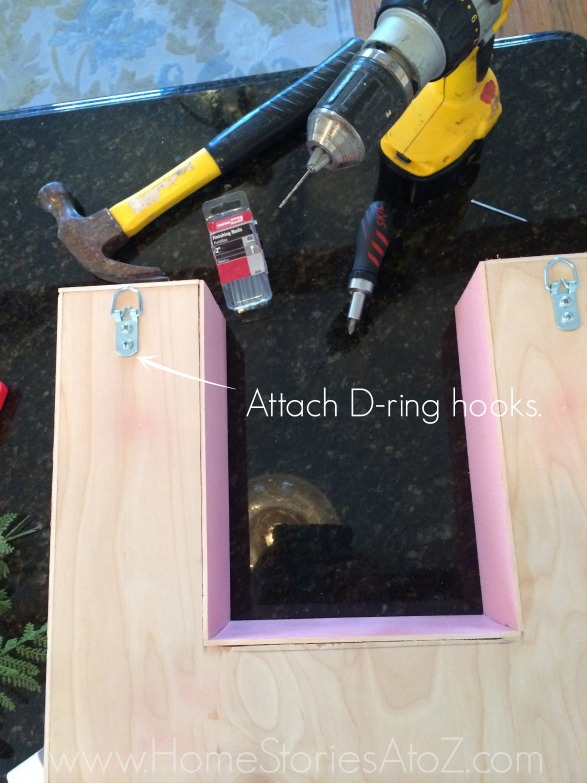 Attach d-ring hooks to hang