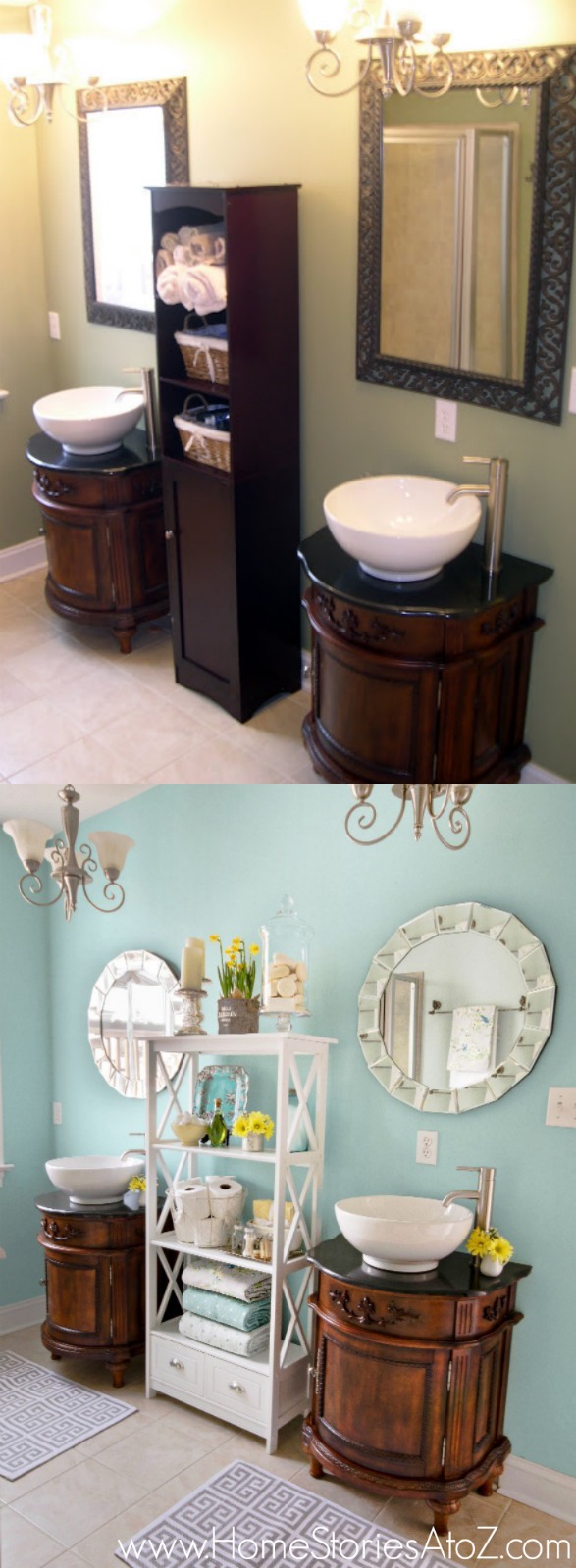 Bathroom makeover in Sherwin-Williams Watery