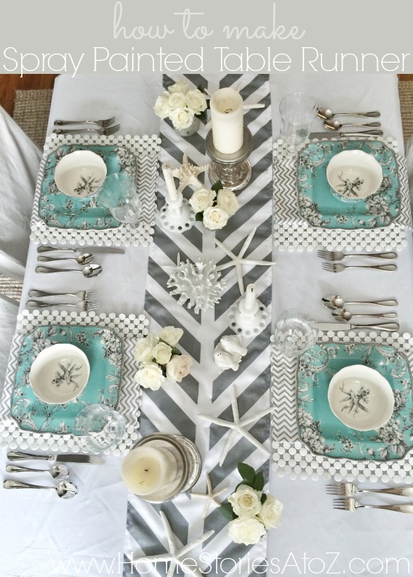 how to make spray painted table runner