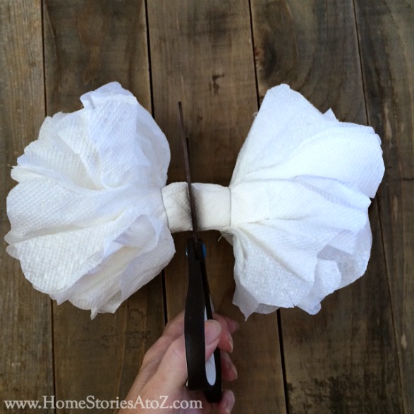 paper towel flower tutorial step 7