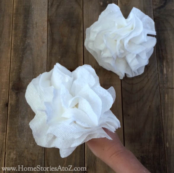 paper towel flower tutorial step 8