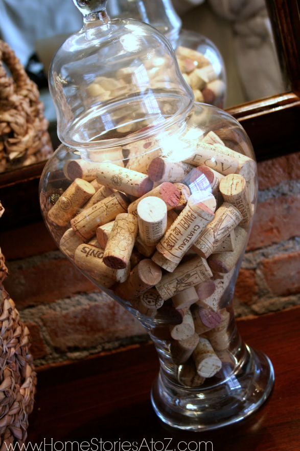 wine corks in jar