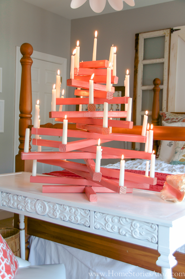 DIY wooden candle christmas tree