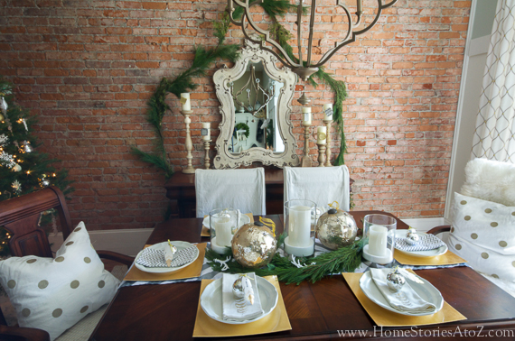 Gold Christmas Dining Room