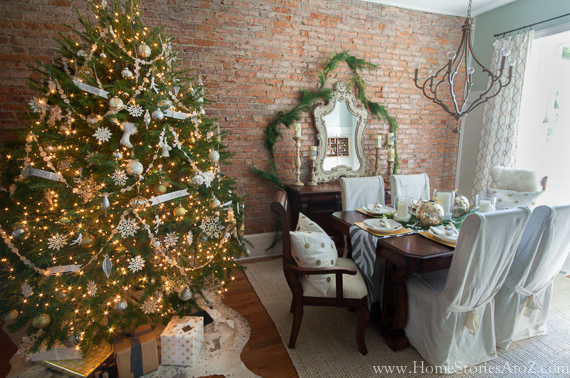 Gold Christmas Dining Room