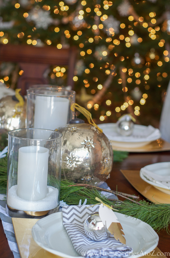 Gold and Silver Christmas Dining Room