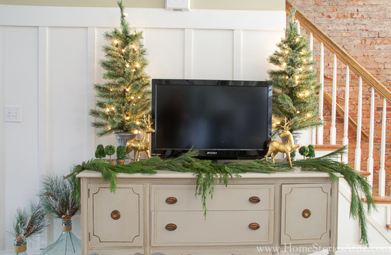 Styling around tv for Christmas