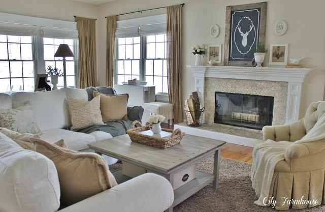 neutral living room by city farmhouse