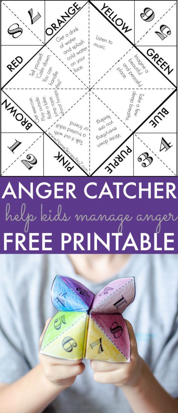 Help Kids Manage Anger: FREE Printable Game With Anger Management Worksheet For Teens