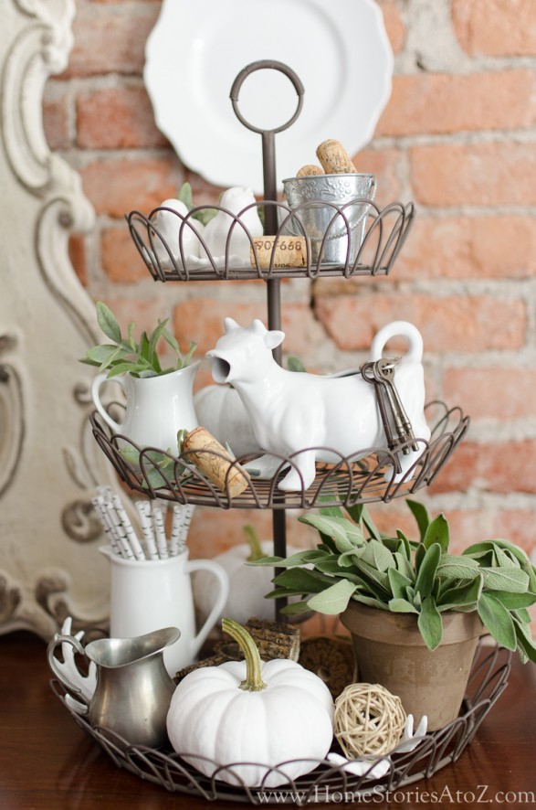 styled tiered tray