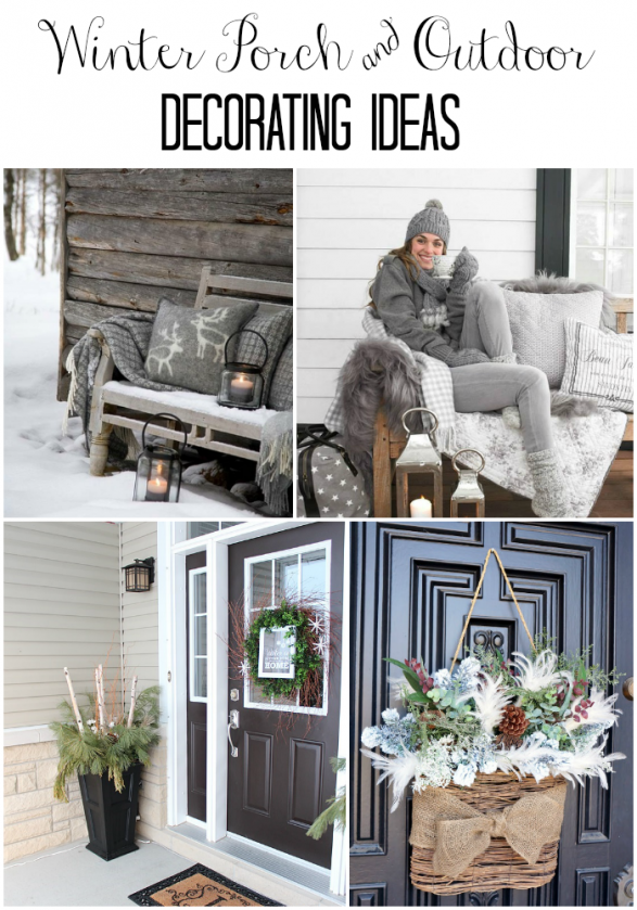 Winter porch and winter outdoor decorating ideas