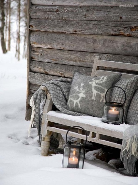 cozy winter porch