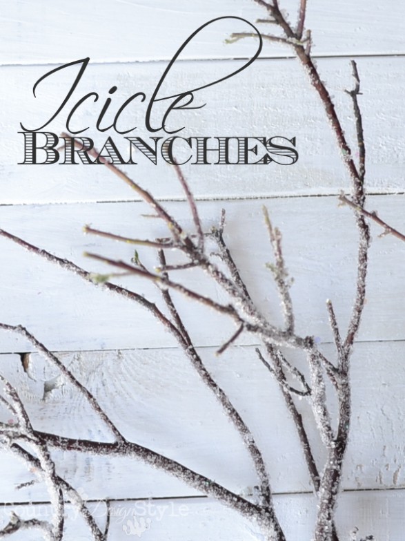 diy icicle branches for winter decor
