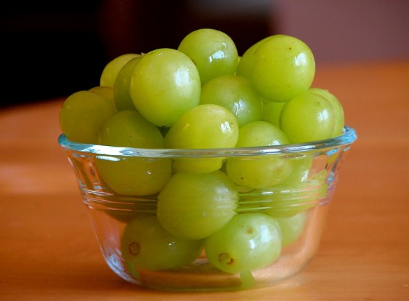 Frozen grapes healthy snack idea