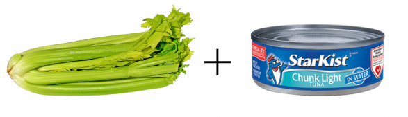 healthy snack idea celery and tuna