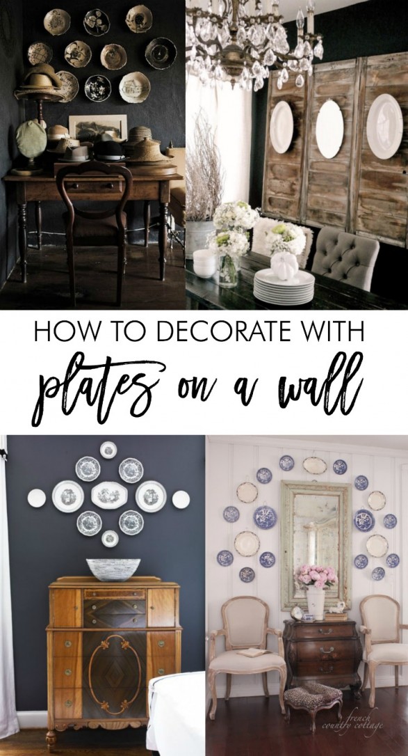 How to decorate with plates on a wall. Great tips on how to arrange and hang plates. Beautiful dish wall inspiration