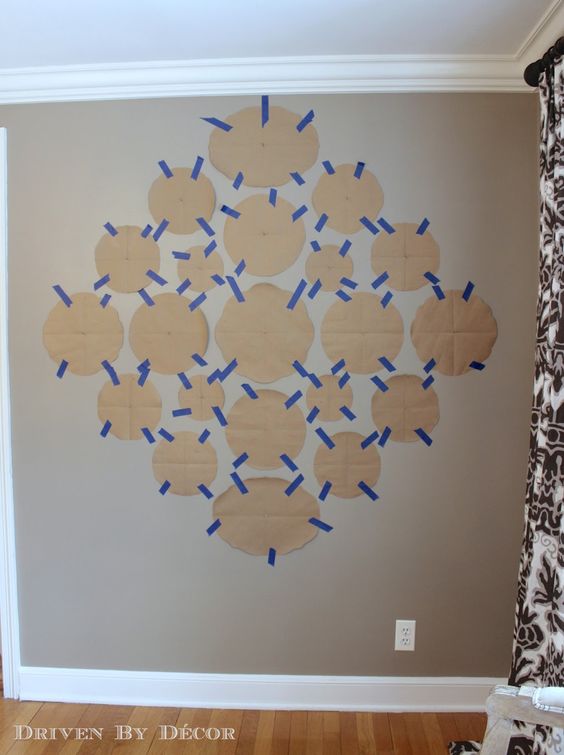 Use paper cutouts to map out plate wall