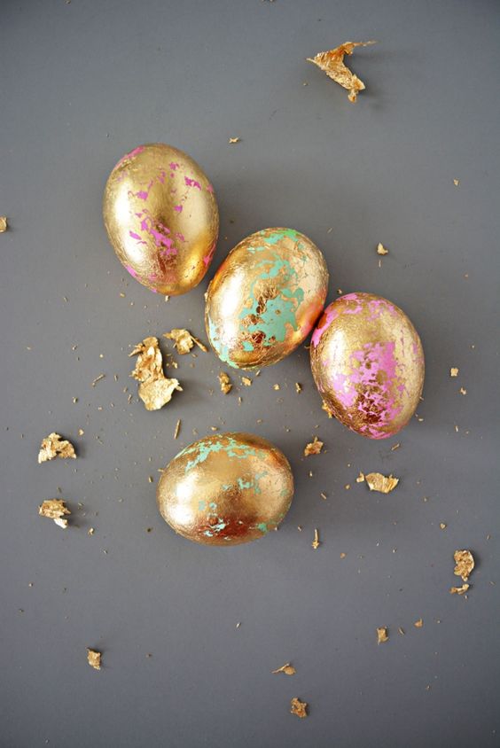 DIY Gold Leaf Easter Eggs