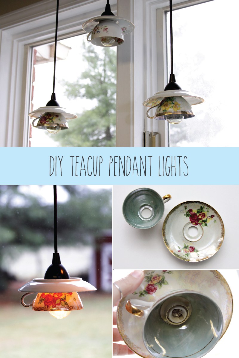 DIY Teacup Pendant Light Shades