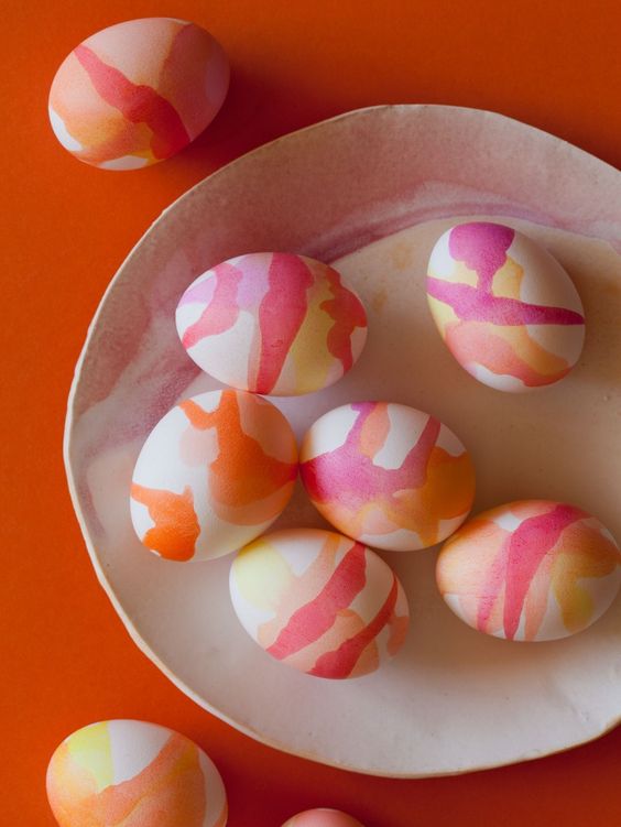 Watercolor Dyed Easter Eggs