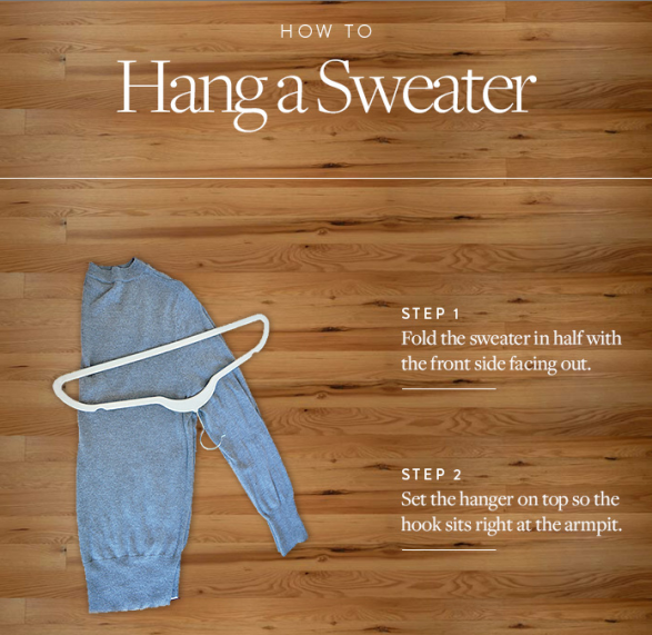 how to hang a sweater on hanger