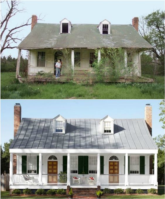Country home renovation tin roof