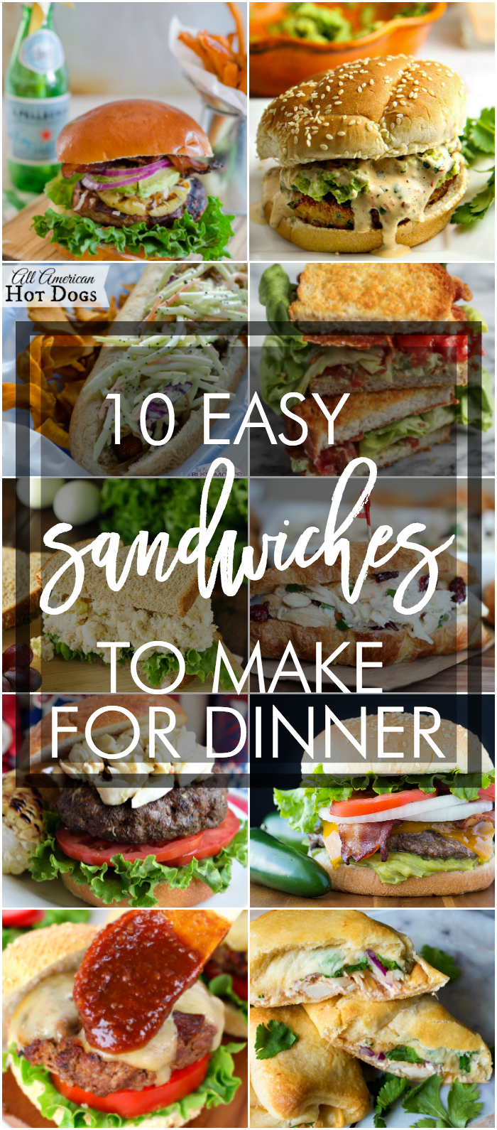 10 easy sandwich recipes to make for dinner. Simple sandwich ideas. Love these!