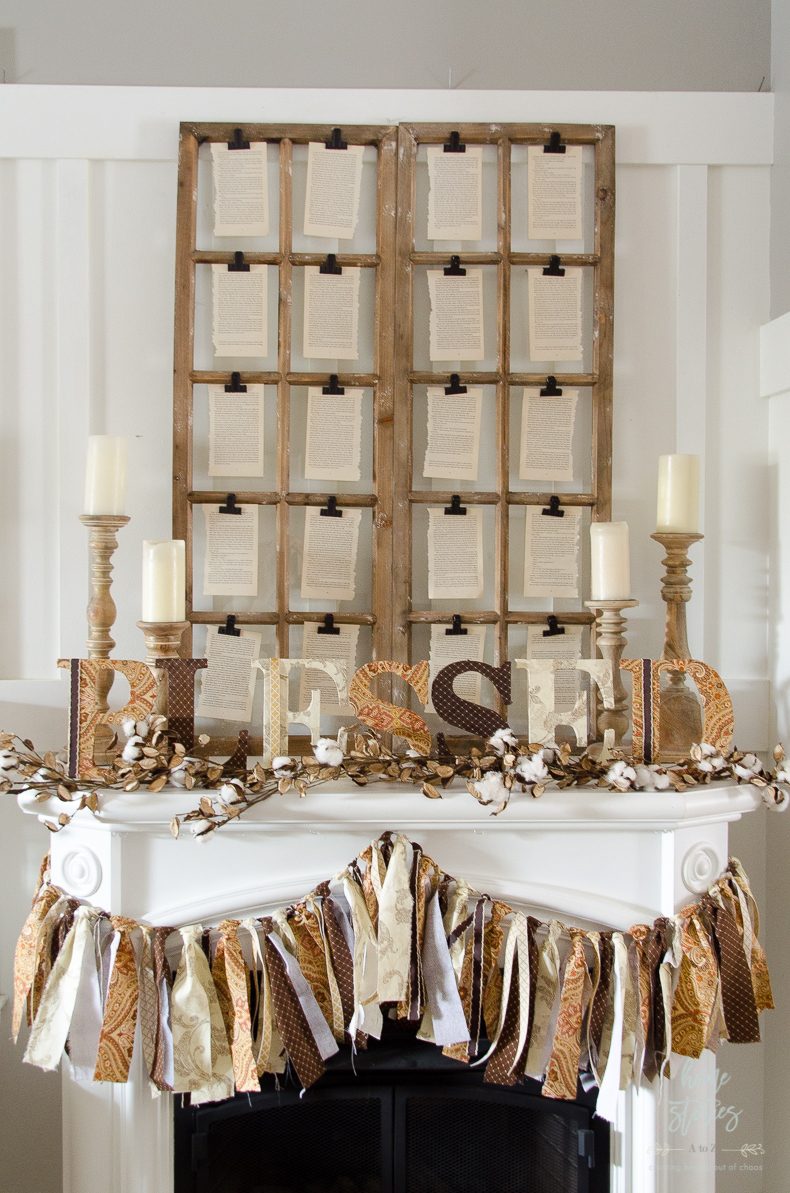 how-to-make-fabric-covered-letters thanksgiving mantle idea