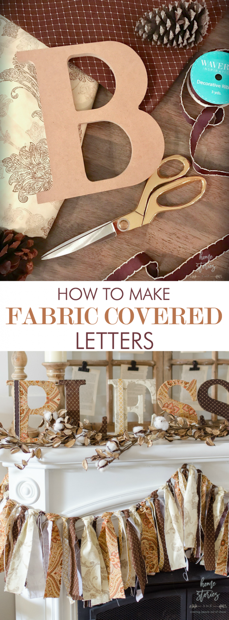 fabric covered letters decoupage