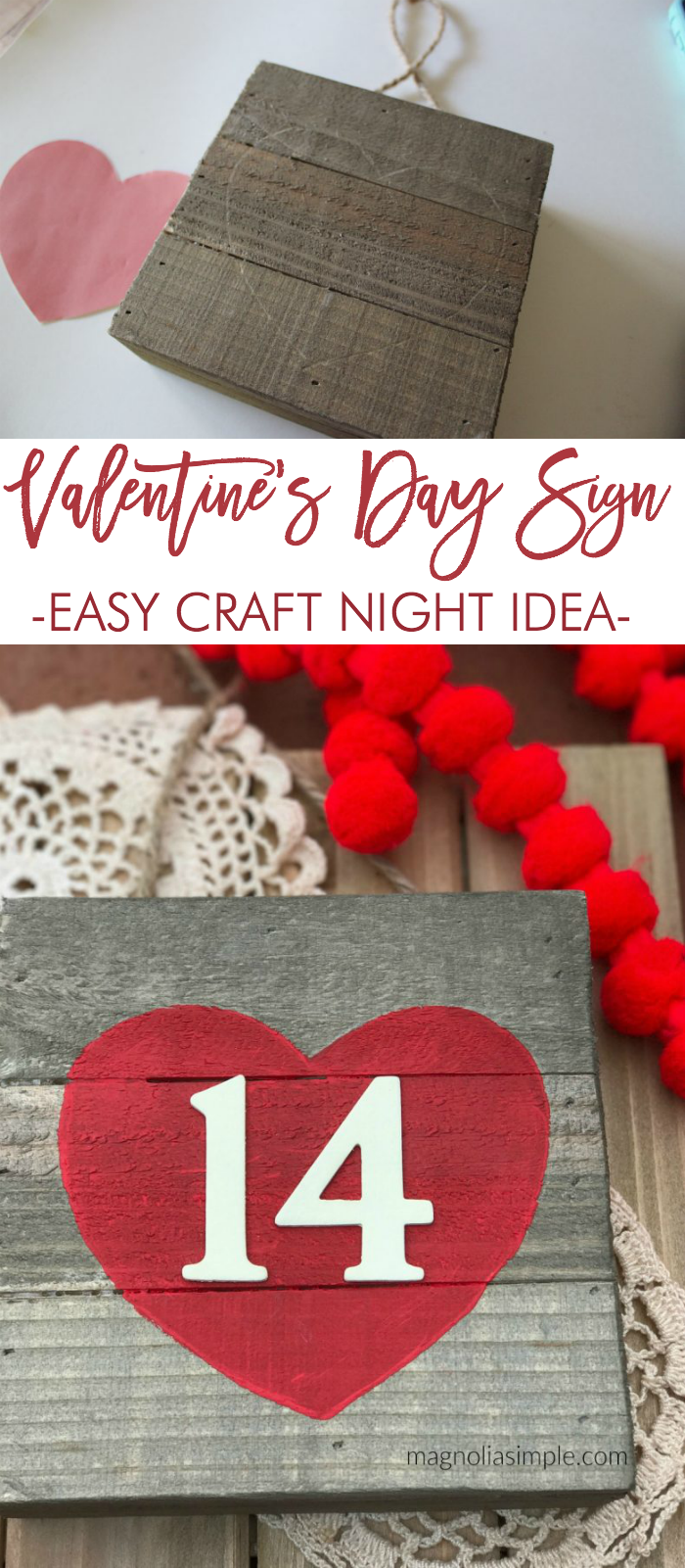 Valentine's Day Sign easy valentine craft idea easy craft night craft