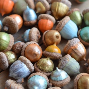 painted acorns