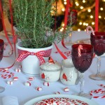 Candy-cane Christmas table setting