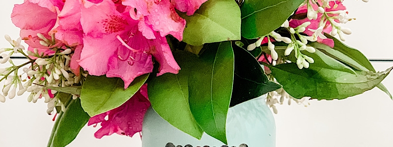 painted mason jar vase