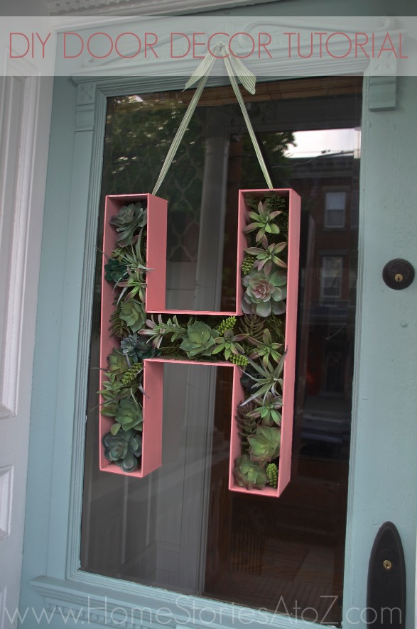 3d Wood Letter Monogram Wreath, Diy Wooden Letter Door Hanger